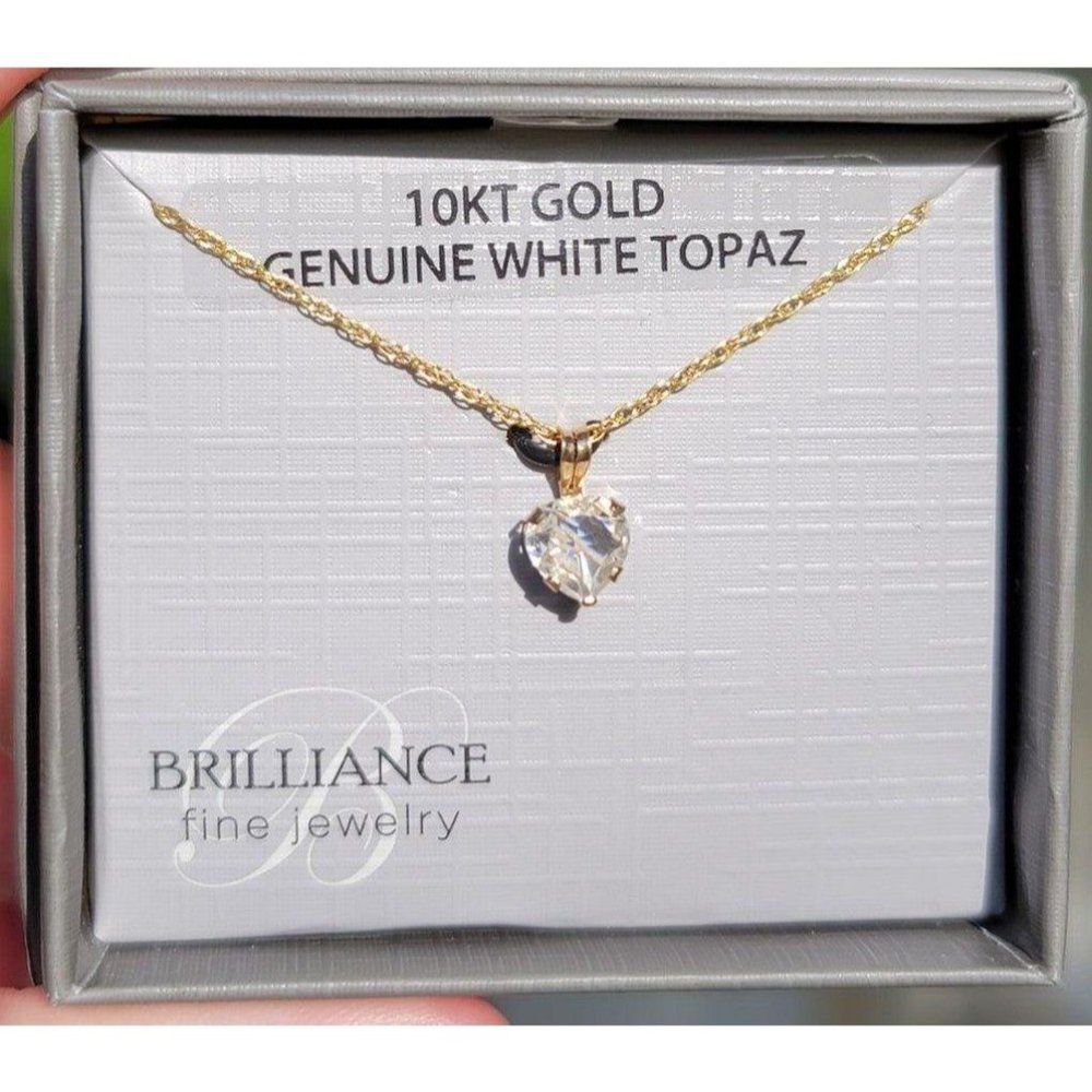 10K Gold & Genuine Topaz Necklace
